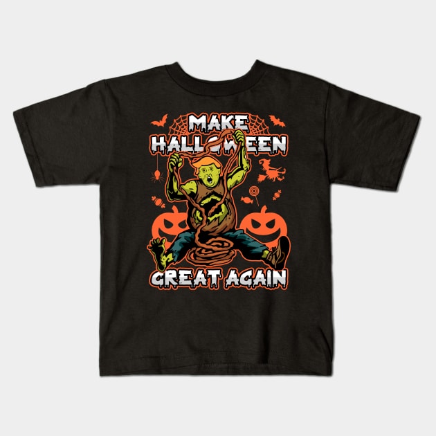 Zombie Trump Make Halloween Great Again Kids T-Shirt by RadStar